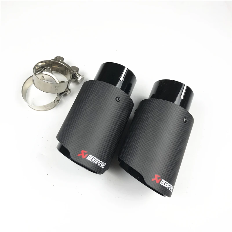 2 шт. Akrapovic выхлопные наконечники из углеродного волокна для автомобиля, карбоновый глушитель, выхлопная труба для универсальной выхлопной системы, автомобильные аксессуары