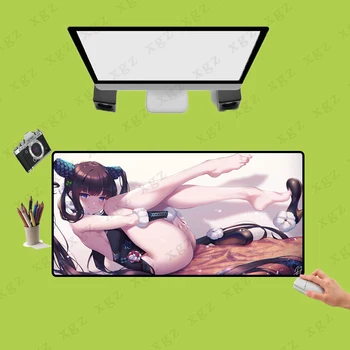 

XGZ Sexy Lovely Anime Girl Large Lock Edge Mouse Pad Gamer Notebook Computer Rubber Non-slip Mousepad Office Desk Mat XXL