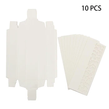 

10pcs Paperboard Party Macaroon Packing Box Rectangular Cake Storage Container Hollowed Out Baking Accessories Drawer Type