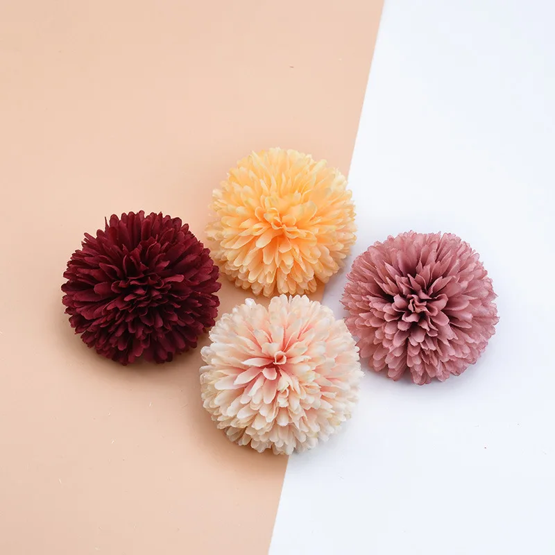 One Head 9cm Chrysanthemum Artificial Silk Flower Head For Home Wedding Party Scrapbooking DIY Accessories