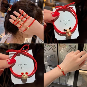 

Chinese Style Popular Red Mouse Star Clouds Hair Band Rubber Band Girls Hair Accessories Women Cute Headband Headdress Kids Gift