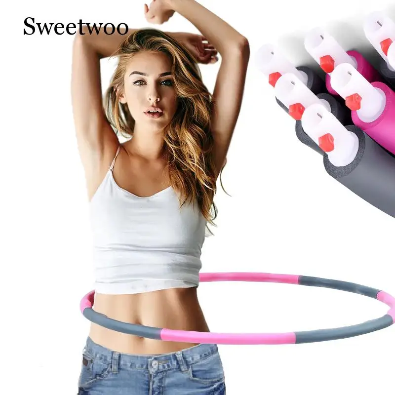 

8 Unit Fitness Removable Weight Loss Foam Hard Tube Waist Slimming Sport Hoops 95CM