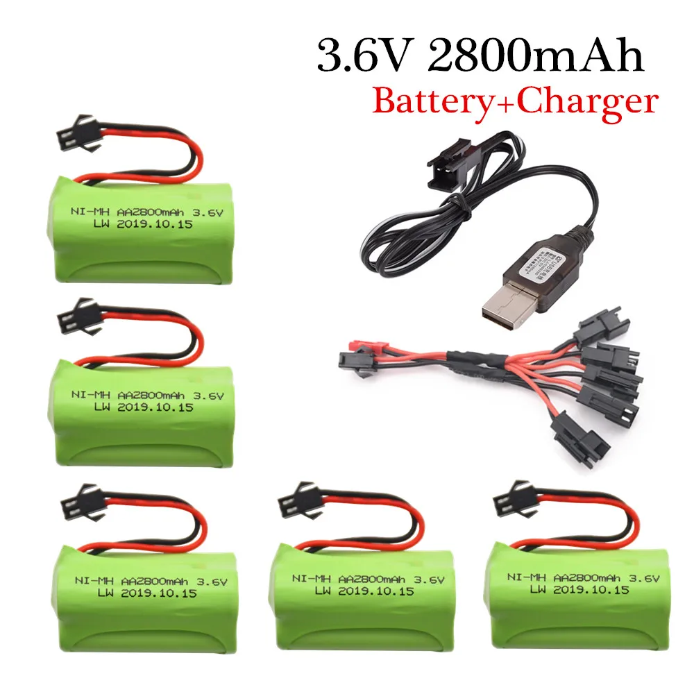 

3.6v 2800mah Battery Ni-MH Battery AA NIMH 3.6v Battery Pack For RC Toy Car Boat Model RC Toy 3.6 V Battery