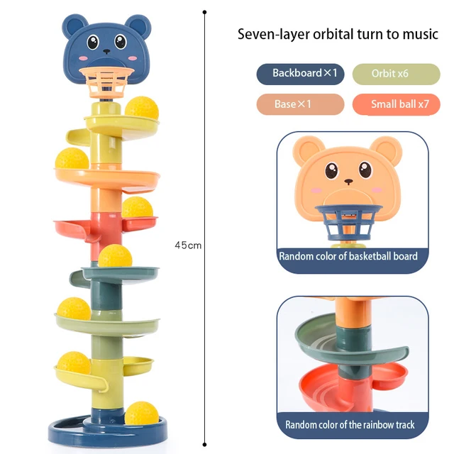 Z3 Baby Toys Rolling Ball Pile Tower Early Educational Toy For Babies Rotating Track Educational Baby Gift Stacking Toy Children 5