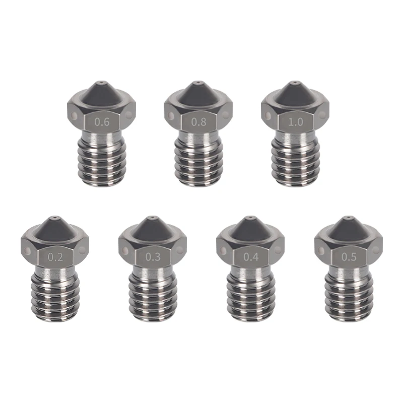 KINGROON 하드 스틸 E3D V6 노즐, 1.75mm 필라멘트 E3D 하드 스틸 노즐, V6 HOTEND M6 스레드 3D 프린터 압출기 노즐