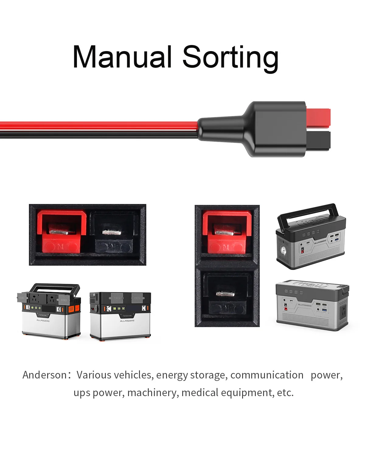 Cavo Di Prolunga Solare ALLPOWERS 1,5 M Con Connettori MC-4 E Anderson - Per Pannelli Solari E Generatori, 16 AWG, IP65