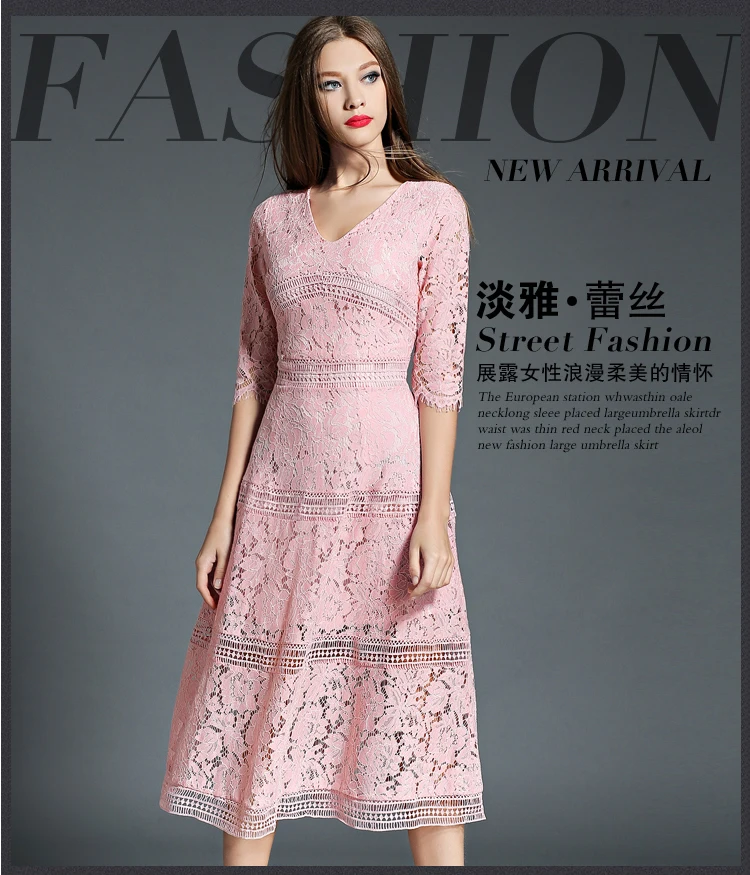 Женское длинное кружевное платье Boho vestido de festa корейское Открытое розовое платье с v-образным вырезом Dashiki ropa mujer Vestido De Renda 72382