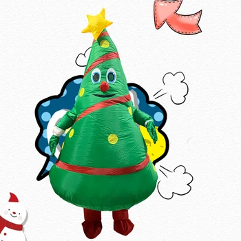 

Christmas Tree Shape Inflatable Clothes Cosplay Party Decorative Polyester Lightweight Christmas Tree Shaped Cartoon Props Toys