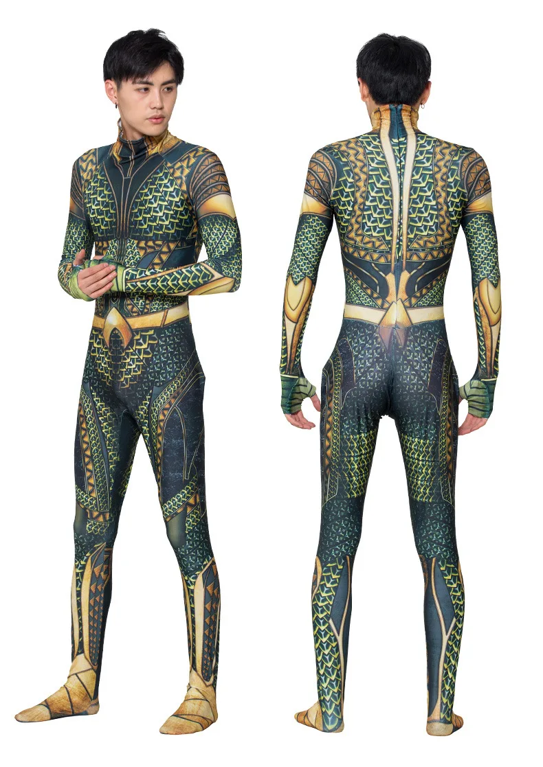 Aquaman2 Взрослый Детский костюм Человека-паука, Железного человека, Капитана Америки, аквамена, яда, Дэдпула, секретный военный костюм, косплей, костюм супергероя на Хэллоуин, мужской комбинезон - Цвет: Aquaman2