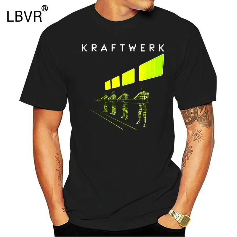 Черная 3D футболка Kraftwerk электронный Krautrock Neu! 242 Ultravox Винтажная с графическим