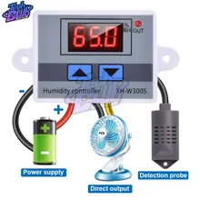 0 ~ 99% RH XH-W3005 cyfrowy regulator wilgotności 220V 12V 24V higrometr kontrola wilgotności przełącznik higrostat z czujnikiem wilgotności NTC