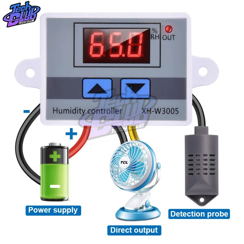 Digital Humidity Control Controller Switch Hygrostat Hygrometer Sensor Equipment