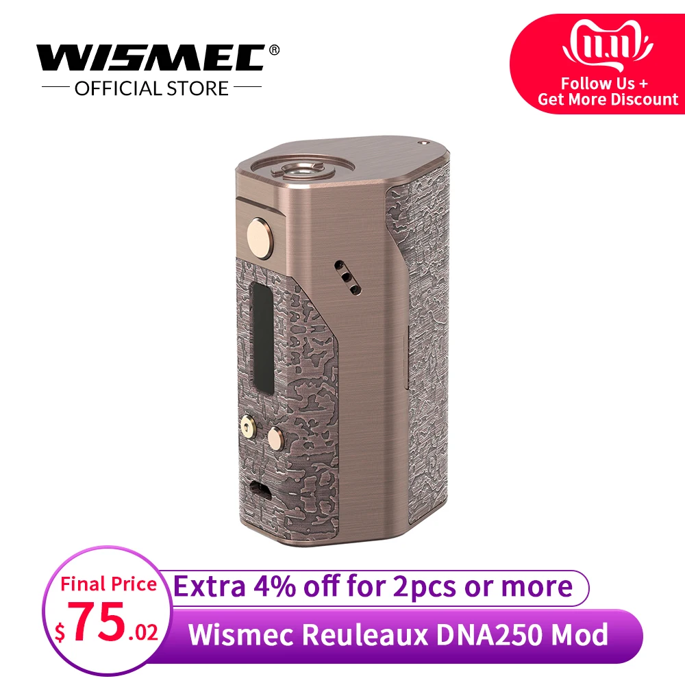 

[Official Store] Original Wismec Reuleaux DNA250 Mod Box Temperature Control Box Mod Electronic cigarette vape mod kit