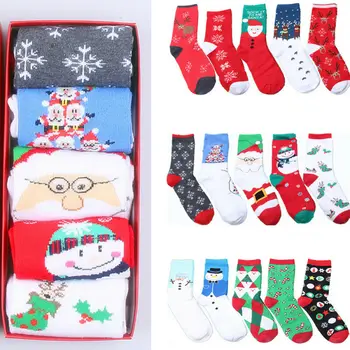 

Fashion Christmas Cotton Socks Adults Snowflake Warm Winter Santa Claus Deer Adults Womens Men Sock Casual Ladies Sock Xmas Gift