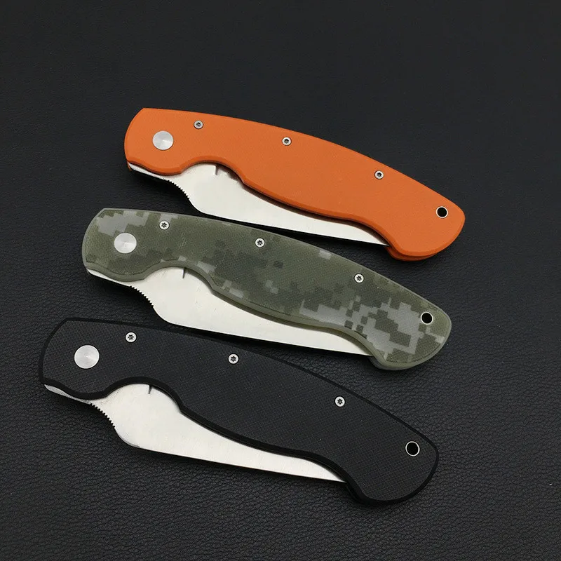 

New Arrival Tactical 9CR18MOV blade G10 handle folding pocket knife outdoor camping hunting survival fruit knives EDC hand tools