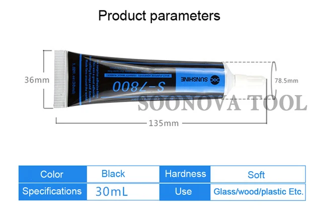 Pegamento negro S-7800 para reparación de marco de teléfono, adhesivo de  unión de pantalla LCD, Pegamento de sellado de grietas para Iphone, 30ML -  AliExpress