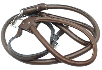 

Cowhide Dog Leash Chain PU Leather Cowhide Leash Collar Set Large and Medium-sized Dog Walking Leashes