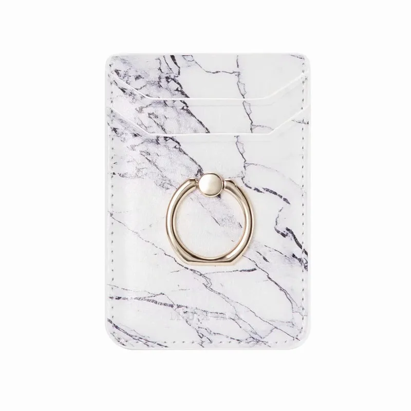 Автомобильный держатель для телефона, карман для карты, кольцо-держатель для iPhone 11 Pro Max, удобное кольцо для телефона, наклейка, держатель для ID карты, Suporte Celular - Цвет: Marble-White