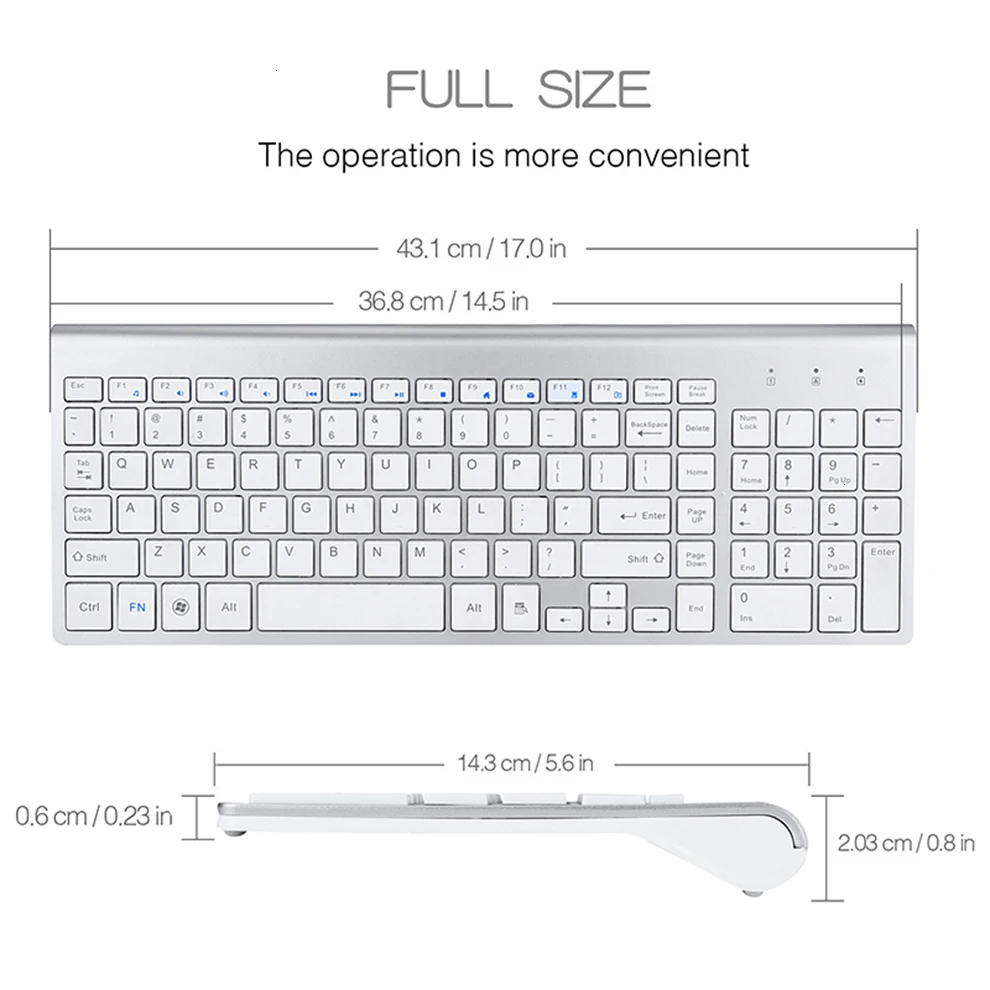 SeenDa 2,4G Беспроводная Бесшумная клавиатура и мышь, мини мультимедийная полноразмерная клавиатура, мышь, комбинированный набор для ноутбука, ноутбука, настольного ПК