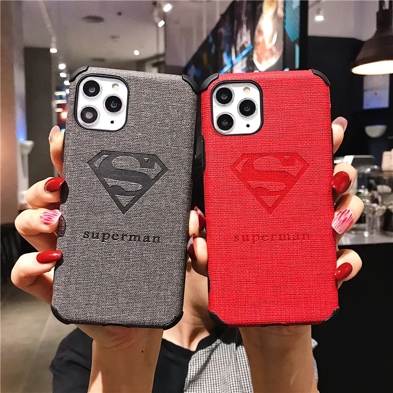 

Multi-colored Superman Anti-knock Phone Cases For iPhone 11 Pro Max 7 8 6 6s Plus XR X Xs Max Soft Silicone TPU Matte Cover Capa