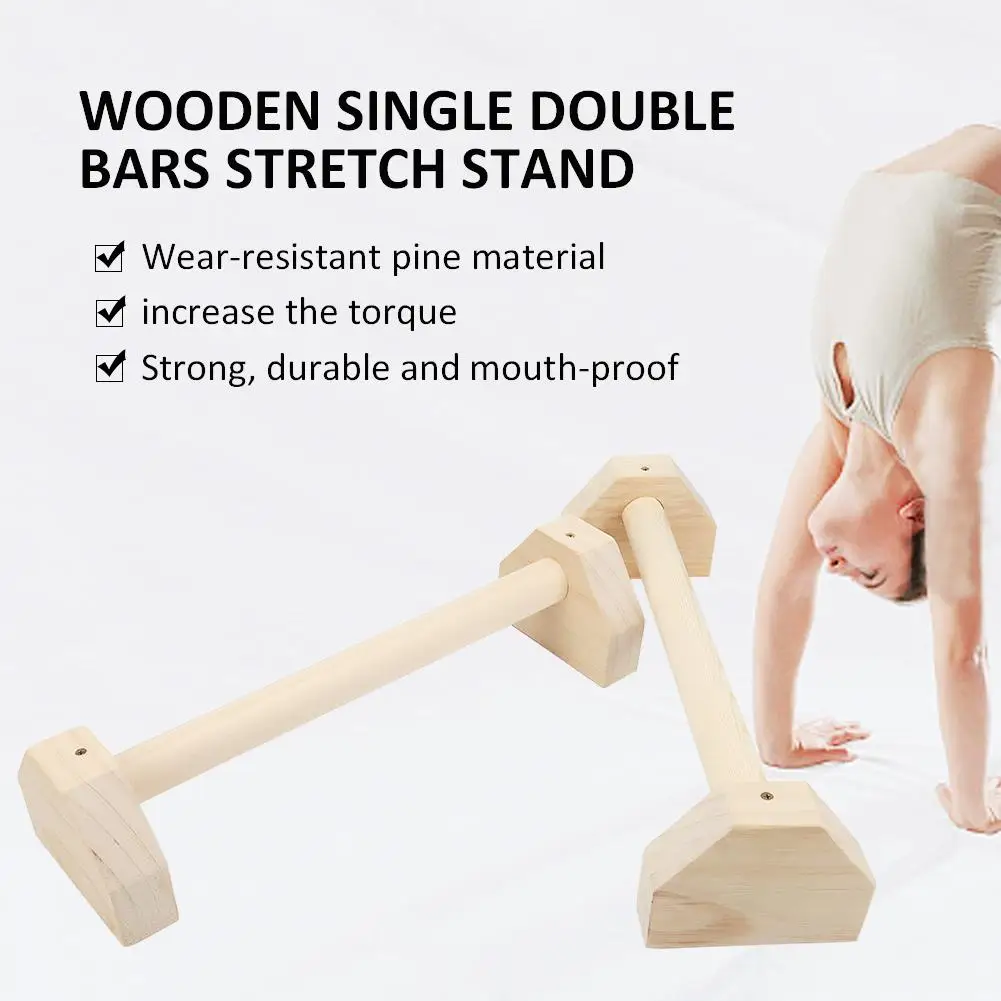 Русский стиль растягивающаяся стойка Одиночная двойная штанга Calisthenics Handstand Персонализированная штанга деревянная отжимная двойная штанга