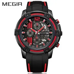 Relogio Masculino 2019 Новый MEGIR спортивный хронограф мужские часы лучший бренд повседневные силиконовые водонепроницаемые Дата кварцевые мужские