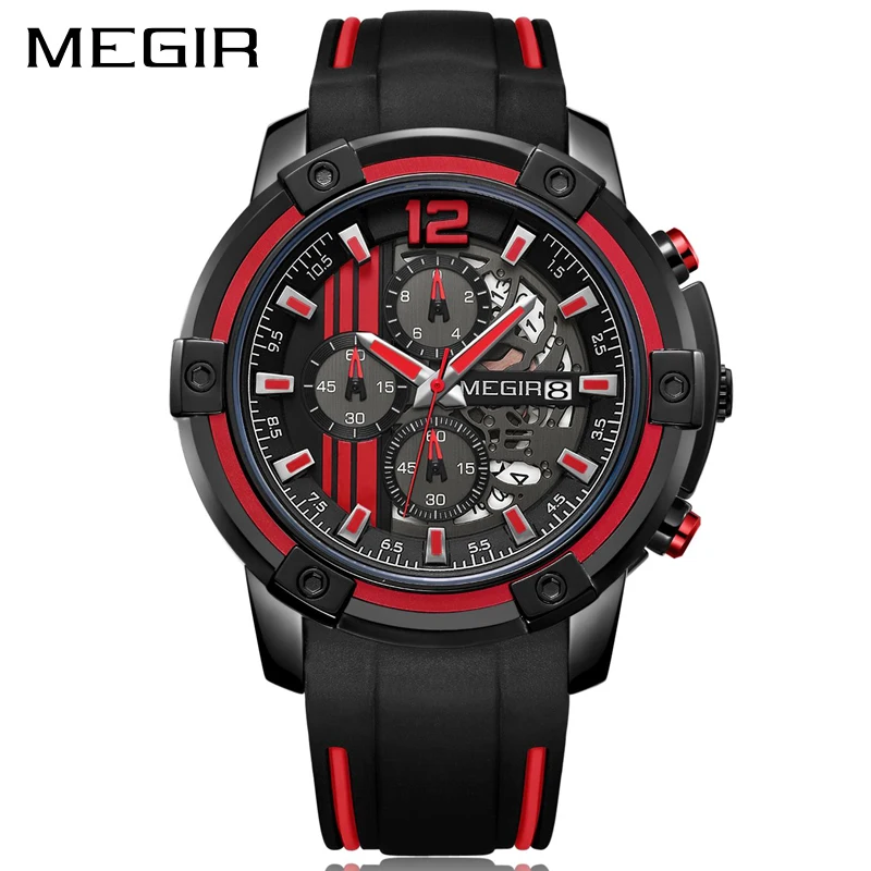 

Relogio Masculino 2019 New MEGIR Sport Chronograph Mens Watches Top Brand Casual Silicone Waterproof Date Quartz Watch Man Clock