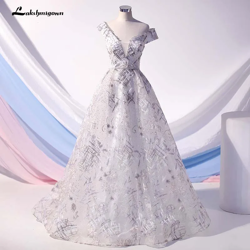 Lakshmigown белое длинное вечернее платье с открытыми плечами, роскошное вечернее платье с бисером для женщин, вечерние платья в пол, vestido