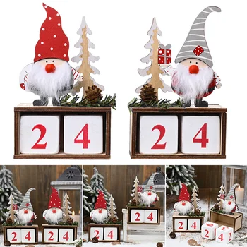 

Wooden Christmas Advent Calendar Merry Christmas Decorations for Home Noel Xmas 2021 New Year Gifts Santa Claus Ornament UD88