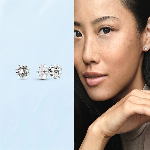 Silver Earrings Real 925 Sterling Silver Asymmetrical Heart Hoop Earrings for Women Fashion Silver Earring Jewelry Gift PAE032