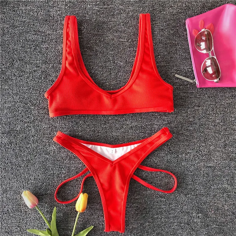 5 Неоновые бикини,, mujer bathers, сексуальный комплект бикини, бандо, топ, купальник для женщин, стринги, купальник для женщин, бикини, maillot de bain femme - Цвет: 5
