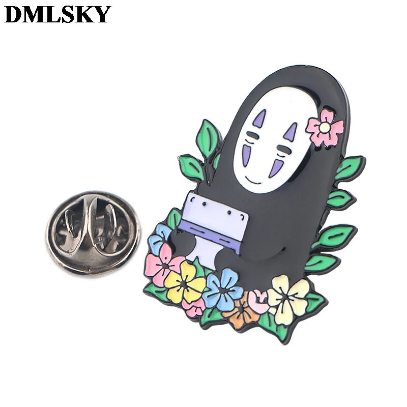 DMLSKY Hayao miyazaki аниме No-Face Man металлическая эмалированная булавка броши симпатичный значок шпильки для шляпы ювелирные изделия для одежды M4057