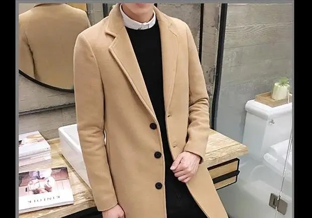 OLOEY, осень, зима, мужское шерстяное пальто, 5XL, большой размер, тонкая, длинная, однотонная, однобортная, ветровка, мужские, s тренчи, пальто, повседневные