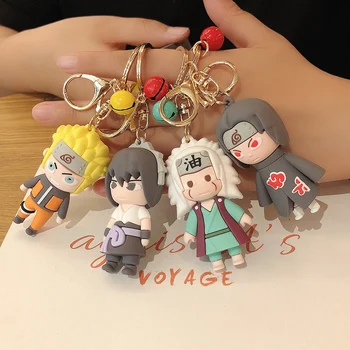 

Stationery Set Figure Toys Narutoe Car Key Ring Schoolbag Pendant 3d PVC Anime Action Uzumaki Kakashi Cartoon Gifts For Children