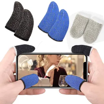

2 Pcs Breathable Game Controller Finger Cover Sweat Proof Gaming Finger Gloves Non-Scratch Sleeve Sensitive Mobile Touch Screen