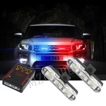LED Fso Flasher Police Light 2 pcs 3 Leds Auto Strobe Warning Light Ambulance 12V Stroboscopes Car Truck Lamp Flashing Light