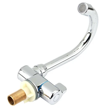 

Yacht 360 Degree Rotation Single Handle Basin Copper Cold Water Durable Camping Caravan Boat Practical Folding Faucet Smooth
