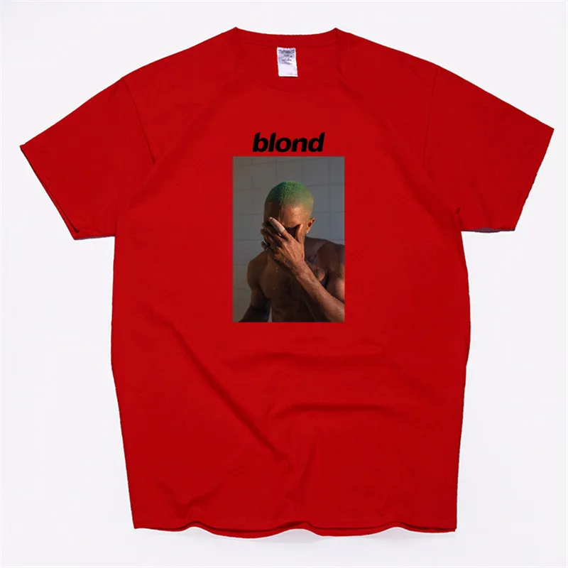 Мужская футболка Frank Ocean Blonde хип-хоп Rap, футболка унисекс, хлопок, футболка Homme Singer Harajuku, рубашка - Цвет: T99B-red