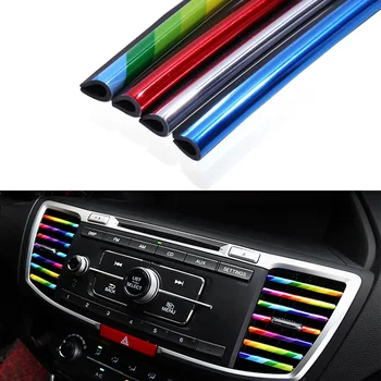 

10pcs/pack Car Styling Mouldings Air Outlet Trim Strip Cars Decoration Strips Chrome Auto Air Vent Grilles Rim Trim Car Access