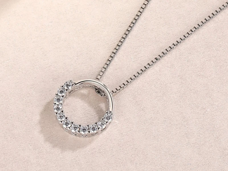 Silver Zircon Pendants Necklaces