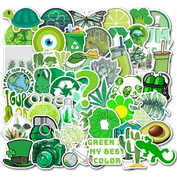 

50PCS Lovely Green Girls Cartoon graffiti Funny Stickers For Snowboard Laptop Luggage Fridge DIY Gifts Cute Stickers toy