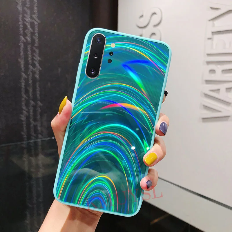 3 Радуга Зеркало глянцевый чехол для samsung чехол A30S A20 A50 A70 J8 J6 A6 A7 A9 S8 S9 S10 Note 8, 9, 10, плюс S10E крышка корпуса - Цвет: 3