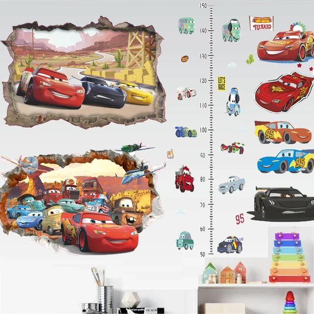 Cartoon Auto Wand Aufkleber Höhe Herrscher Aufkleber Für Kinderzimmer  Kindergarten DIY Wand Dekoration Blitz McQueen Tapete Wandbild - AliExpress