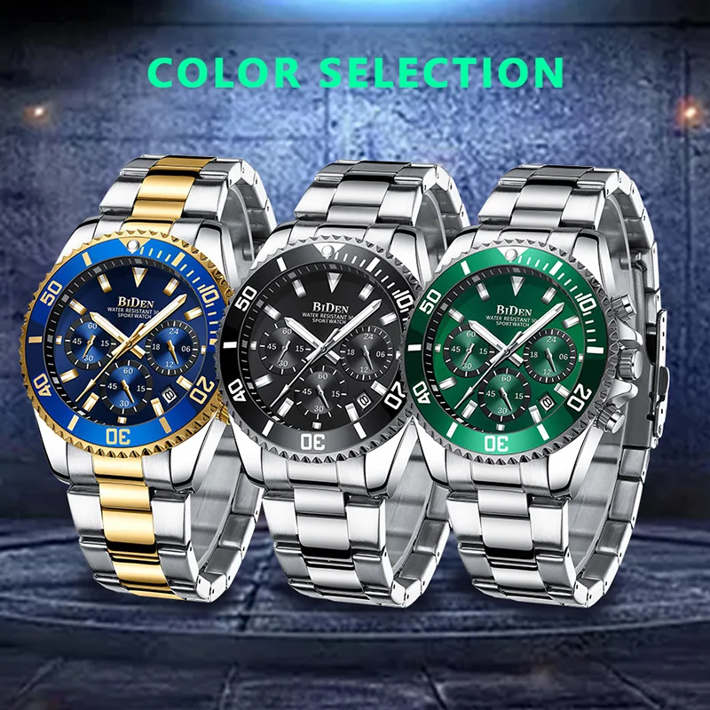 Повседневные спортивные часы для мужчин Топ бренд класса люкс Военная нержавеющая сталь Rolexable наручные часы Мужские часы модные часы с хронографом