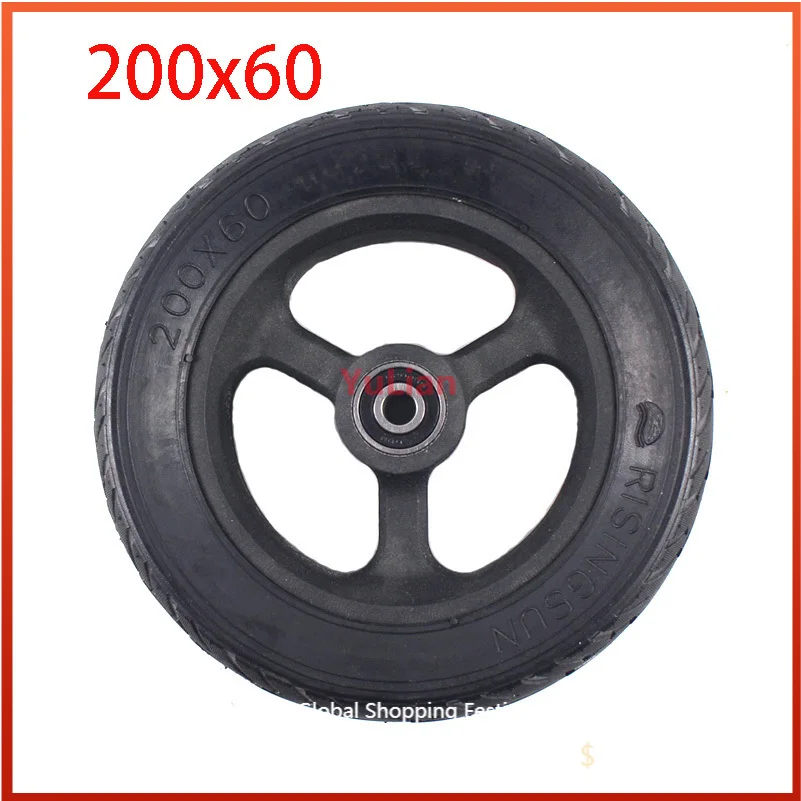 

Hot Sale Motorcycle Accessories Wheels 200x60Solid Tires and Rims Fits for Electric Scooter 8 Inch Solid Tyres Hub