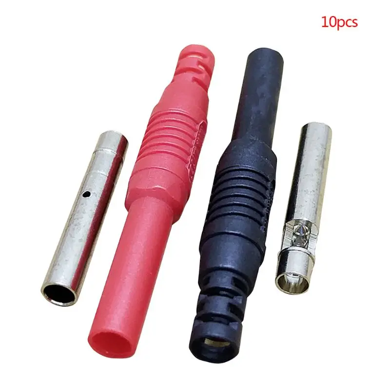 

10Pcs Insulated Shrouded Safety 4MM Banana Jack Socket Solder Plug Connector