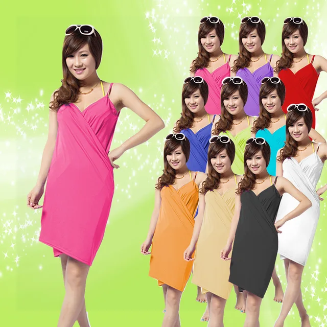 US $5.16 Women's Backless Beach Cover-up Dress Bikini Wrap Skirt