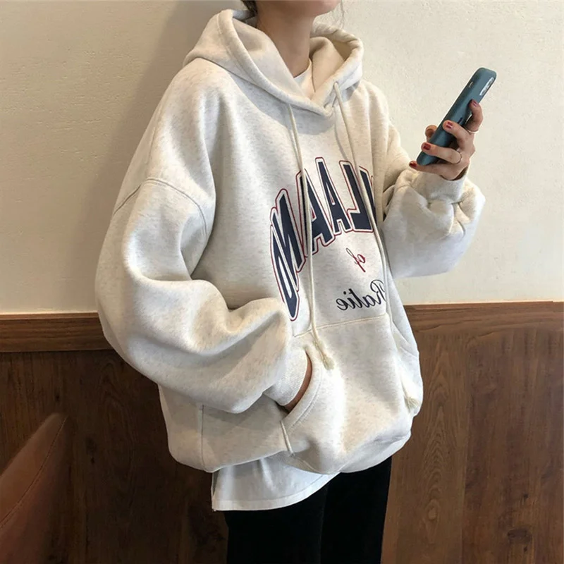 Sweater Women's Fashionable Ins Spring Autumn and Winter Thin Loose Korean Style Student All-match Hoodie Jacket. | Женская одежда