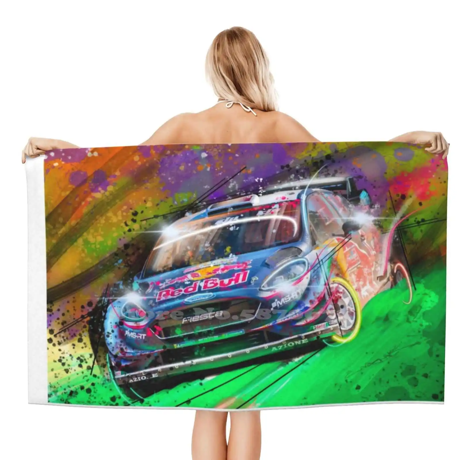 Wrc Fiesta Graffiti Artwork Asciugamani Da Bagno In Fibra Superfine Washcloth Wrc World Rally Rallye Monte Carlo Fiesta Wrc Rally Art