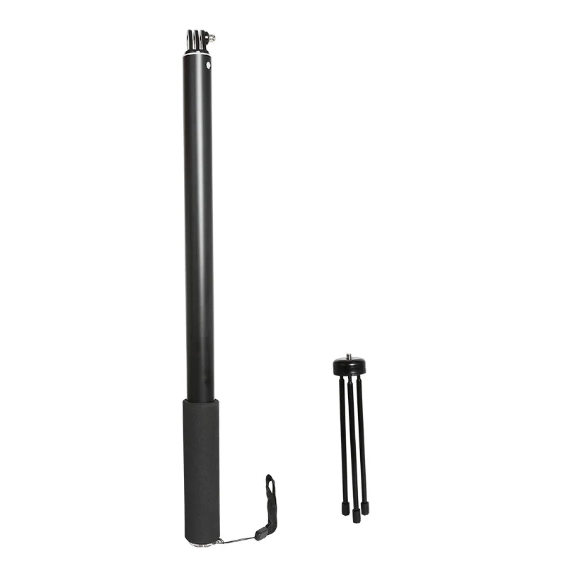 add Tripod 2 м алюминиевый сплав полюс Супер длинная телескопическая палка для селфи для GoPro Hero 7 6 5 4 SJCAM eken Yi 4K DJI аксессуары для экшн-камеры - Цвет: add Tripod